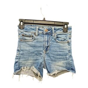 American Eagle Womens  Hi-Rise Shortie Denim Shorts Size 0 Next Level Stretch